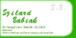 szilard babiak business card
